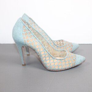Carmen Marc Valvo Light Blue Mesh Heels Women’s Size US 9.5